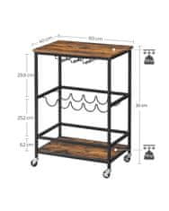 Songmics Kuhinjski kolica 60x40x82 cm smeđa