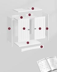 Songmics Ormarić za pohranu ispod sudopera 60x30x60 cm bijela