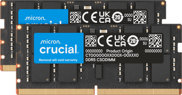 Crucial 64GB Kit memorija, 2x32GB, 6400 MHz, DDR5, CSODIMM, CL52 (CT2K32G64C52CS5)