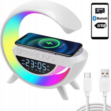 Hitelektro 3u1 LED RGB Bluetooth zvučnik budilica i punjač