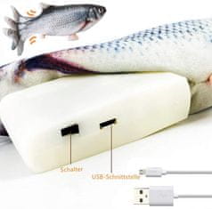Nikcorp Igračka za mačke riba, električna interaktivna pokretna plišana igračka s mačjom metvicom, USB punjiva, periva, realistična simulacija ribe