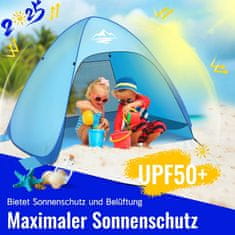 Nikcorp Pop-up šator za plažu za 3 osobe, automatsko rasklapanje, UV zaštita UPF 50+, 185x150x110 cm, lagan s transportnim ruksakom