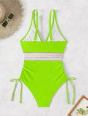 Nikcorp Jednodijelni kupaći kostim ženski za oblikovanje trbuha, push-up efekt mršavljenja, podesive naramenice, neon zeleni, XXL