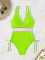 Nikcorp Jednodijelni kupaći kostim ženski za oblikovanje trbuha, push-up efekt mršavljenja, podesive naramenice, neon zeleni, XXL
