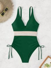 Nikcorp Jednodijelni kupaći kostim ženski s efektom oblikovanja tijela, push-up grudnjakom i podesivim naramenicama, zeleni, veličina M