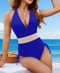 Nikcorp Jednodijelni kupaći kostim ženski Push-up efekt mršavljenja za oblikovanje trbuha kraljevski plavi s podesivim naramenicama XXL