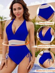 Nikcorp Jednodijelni kupaći kostim ženski Push-up efekt mršavljenja za oblikovanje trbuha kraljevski plavi s podesivim naramenicama XXL