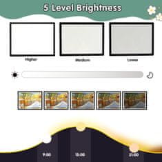 Nikcorp Svjetleća ploča za crtanje A4 LED, punjiva baterija, 5 razina svjetline, za dijamantni vez, skiciranje, USB, prijenosna konstrukcija