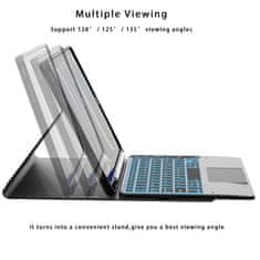Nikcorp Torbica s tipkovnicom za iPad Pro 11 M4 (2024), osvijetljena, touchpad, QWERTZ, odvojiva bežična tipkovnica, crna, zaštitni omot od PU kože
