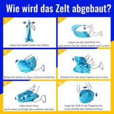 Nikcorp Pop-up šator za plažu za 4 osobe, automatsko rasklapanje, UV zaštita UPF 50+, dimenzije 240x200x135 cm, lagana prijenosna sjenica s ruksakom