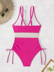 Nikcorp Jednodijelni kupaći kostim za oblikovanje trbuha s push-up efektom, efekt mršavljenja, jarko ružičasta boja, podesive naramenice, veličina S