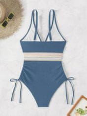 Nikcorp Jednodijelni kupaći kostim ženski za modeliranje trbuha, push-up grudnjak, podesive naramenice, efekt mršavljenja, V-izrez, plava boja, veličina M