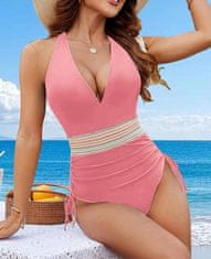 Nikcorp Jednodijelni kupaći kostim ženski za mršavljenje, push-up, podesive naramenice, oblikovanje figure, svijetloružičasta, veličina M