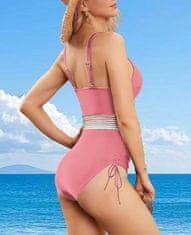 Nikcorp Jednodijelni kupaći kostim ženski za mršavljenje, push-up, podesive naramenice, oblikovanje figure, svijetloružičasta, veličina M