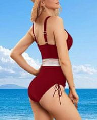 Nikcorp Jednodijelni kupaći kostim za mršavljenje s visokim strukom, push-up grudnjak, podesive naramenice, V-izrez, crno-bijeli, M