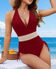 Nikcorp Jednodijelni kupaći kostim za mršavljenje s visokim strukom, push-up grudnjak, podesive naramenice, V-izrez, crno-bijeli, M