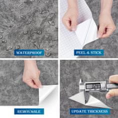 Nikcorp Samoljepljiva folija za namještaj i zidove, siva boja s izgledom betona, vodootporna PVC dekorativna folija, 40 cm x 12 m
