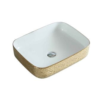 S6 Steklarstvo Šest UMIVAONIK zlatno-bijeli S6GW2, 52 × 40,5 × 14 cm