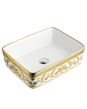 S6 Steklarstvo Šest UMIVAONIK zlatni S6GW1, 47,5 × 37,5 × 13 cm