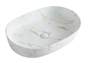 S6 Steklarstvo Šest UMIVAONIK bijeli mramor S6WG1, 61 × 41,5 × 13,5 cm