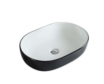 S6 Steklarstvo Šest UMIVAONIK crno-bijeli S6BW11, 59 × 42 × 14 cm