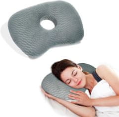 Nikcorp Ortopedski jastuk s rupom za uho od pamuka za spavanje na boku, ublažavanje bolova i dekubitusa, podesiv i periv, bijeli