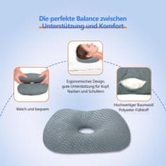 Nikcorp Ortopedski jastuk s rupom za uho od pamuka za spavanje na boku, ublažavanje bolova i dekubitusa, podesiv i periv, bijeli