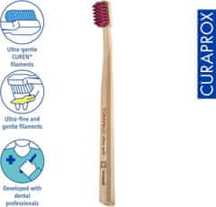 Nikcorp Četkica za zube Curaprox CS Wood, ultra mekana, 4440 vlakana, biorazgradiva drvena drška od bukve, crvena (Bordeaux Red)