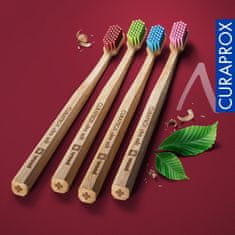 Nikcorp Četkica za zube Curaprox CS Wood, ultra mekana, 4440 vlakana, biorazgradiva drvena drška od bukve, crvena (Bordeaux Red)