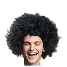 Nikcorp Afro perika crna za kostim, disco i klauna, guste kovrče od sintetičkih vlakana, univerzalna veličina za karneval i zabave