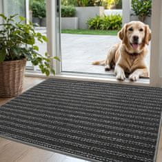 Nikcorp Otirač za cipele 60x90 cm, protuklizni ulazni tepih za prljavštinu i vlagu, niski profil, polipropilen, antracit crni