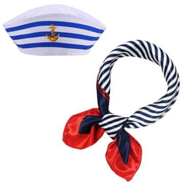 Nikcorp Mornarski set kostim kapetan kapa i marama za odrasle i djecu, univerzalna veličina, idealno za karneval i tematske zabave