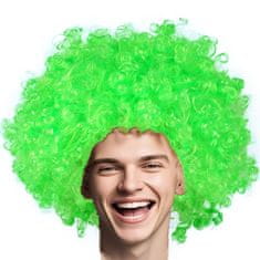 Nikcorp Afro perika zelena kovrčava, klaun disco kostim dodatak, univerzalna veličina za karneval i maškare, unisex
