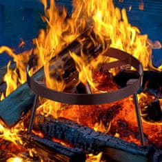 Nikcorp Stalak za kotlić i lonac, čelični tronožac za vatru, sklopivi držač za kamping i roštilj, crni, 34,5 x 25 cm