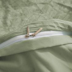 Nikcorp Posteljina od mikrovlakana 220x240 cm, seersucker struktura, dvostrana s patentnim zatvaračem, 3-dijelni set, kadulja zelena boja