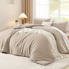 Nikcorp Pamučna posteljina 135x200 cm Renforce, bež khaki set s jastučnicom 80x80 cm, mekani pamuk, skriveni patentni zatvarač