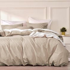 Nikcorp Pamučna posteljina 135x200 cm Renforce, bež khaki set s jastučnicom 80x80 cm, mekani pamuk, skriveni patentni zatvarač