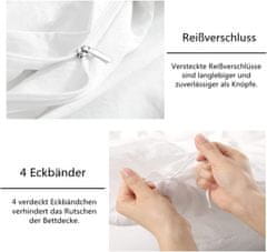 Nikcorp Posteljina 135x200 cm, 3D karirani mramorni uzorak, dvostrana mikrovlakna s patentnim zatvaračem, crno-zlatna, set 2 dijela