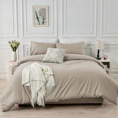 Nikcorp Pamučna posteljina 135x200 cm Renforce, bež khaki set s jastučnicom 80x80 cm, mekani pamuk, skriveni patentni zatvarač