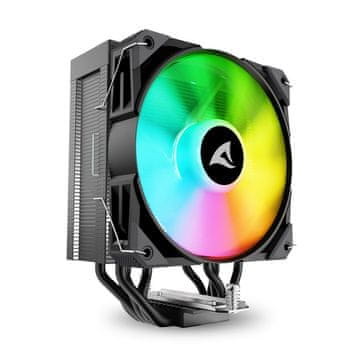 Sharkoon A50 Black Air hladnjak za CPU, 120 mm, PWM, 230 W, RGB, crni (A50 RGB Black Air Cooler)