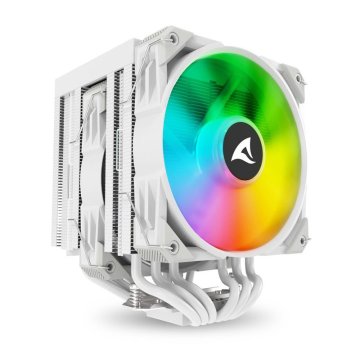 Sharkoon A60 White Air hladnjak za CPU, 2x120 mm, PWM, RGB, bijela (A60 RGB bijeli zračni hladnjak)