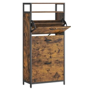 Songmics Ormarić za cipele 60x30x130 cm smeđa