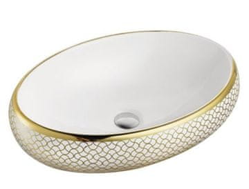 S6 Steklarstvo Šest UMIVAONIK zlatni S6GW4, 60 × 40,5 × 15,5 cm