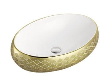 S6 Steklarstvo Šest UMIVAONIK zlatni S6GW3, 60 × 40,5 × 15,5 cm