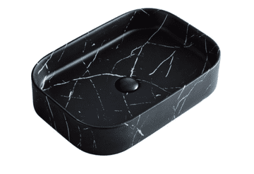 S6 Steklarstvo Šest UMIVAONIK crni mramor S6BW21, 55 × 38 × 11 cm