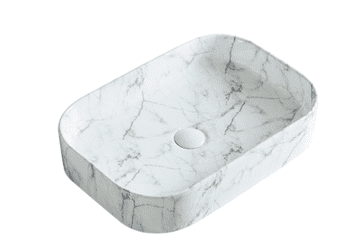 S6 Steklarstvo Šest UMIVAONIK bijeli mramor S6WS1, 55 × 38 × 11 cm