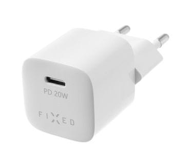 FIXED Mini USB-C PD 20W, MFI + USB-C cable 1m - white