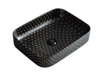 S6 Steklarstvo Šest UMIVAONIK crni mramor S6BG2, 50 × 38,5 × 13 cm