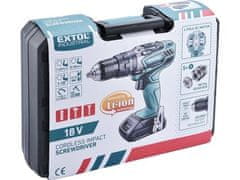Extol Industrial Aku odvijač (8791110) with hammer, 18V Li-ion, 4 pole motor, 2000mAh