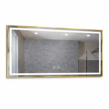 S6 Steklarstvo Šest LED ogledalo S66A sa zlatnim okvirom, 120x60cm